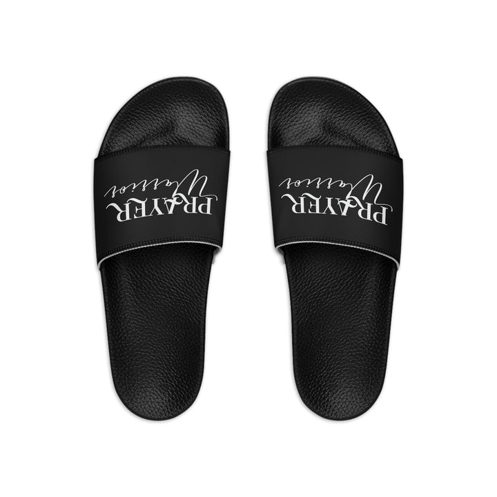 Mens Black Slide Sandals Prayer Warrior Christian Inspiration - Mens | Slides