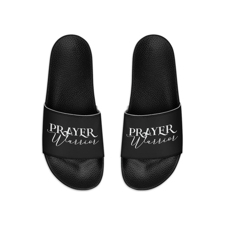 Mens Black Slide Sandals Prayer Warrior Christian Inspiration - Mens | Slides