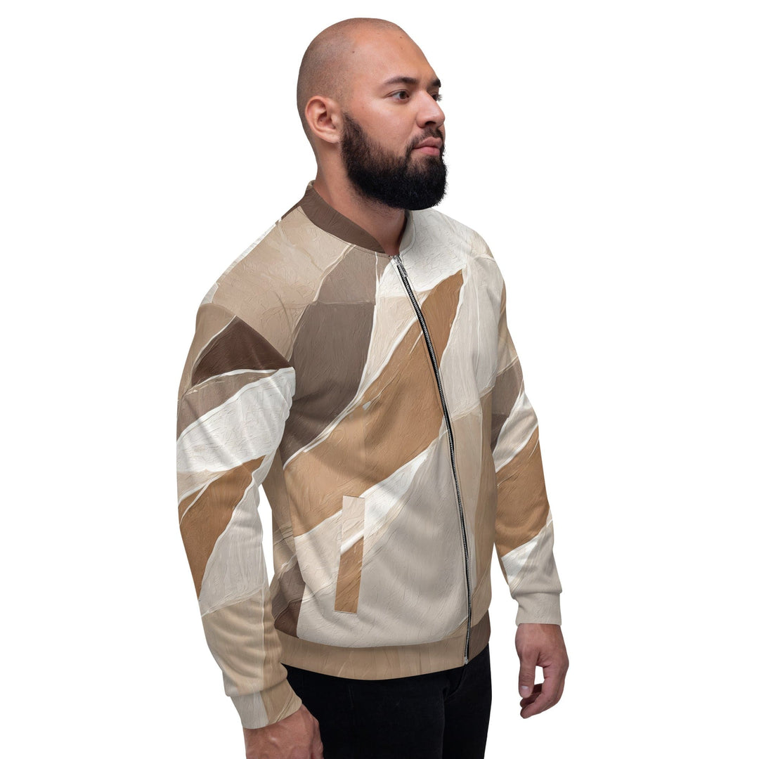 Mens Bomber Jacket Rustic Brown Stone Print 2 - Mens | Jackets | Bombers