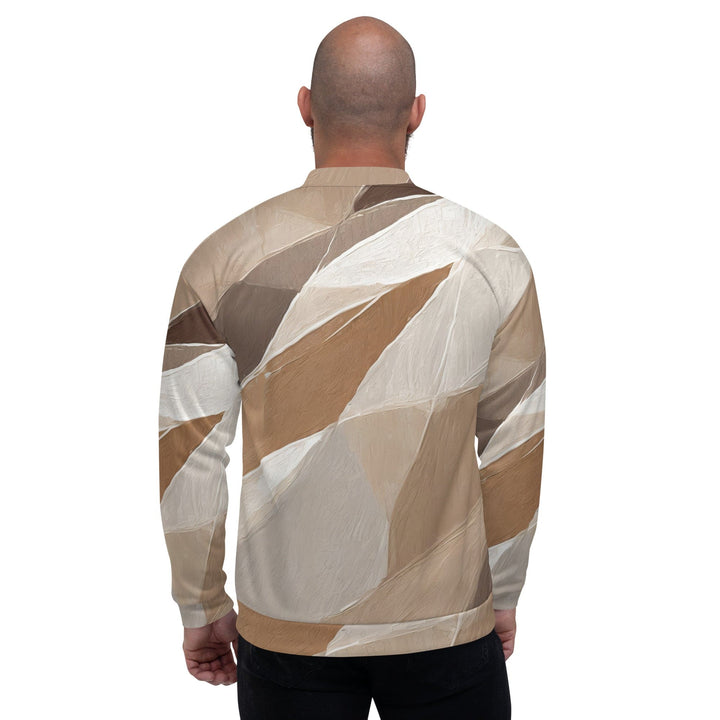 Mens Bomber Jacket Rustic Brown Stone Print 2 - Mens | Jackets | Bombers