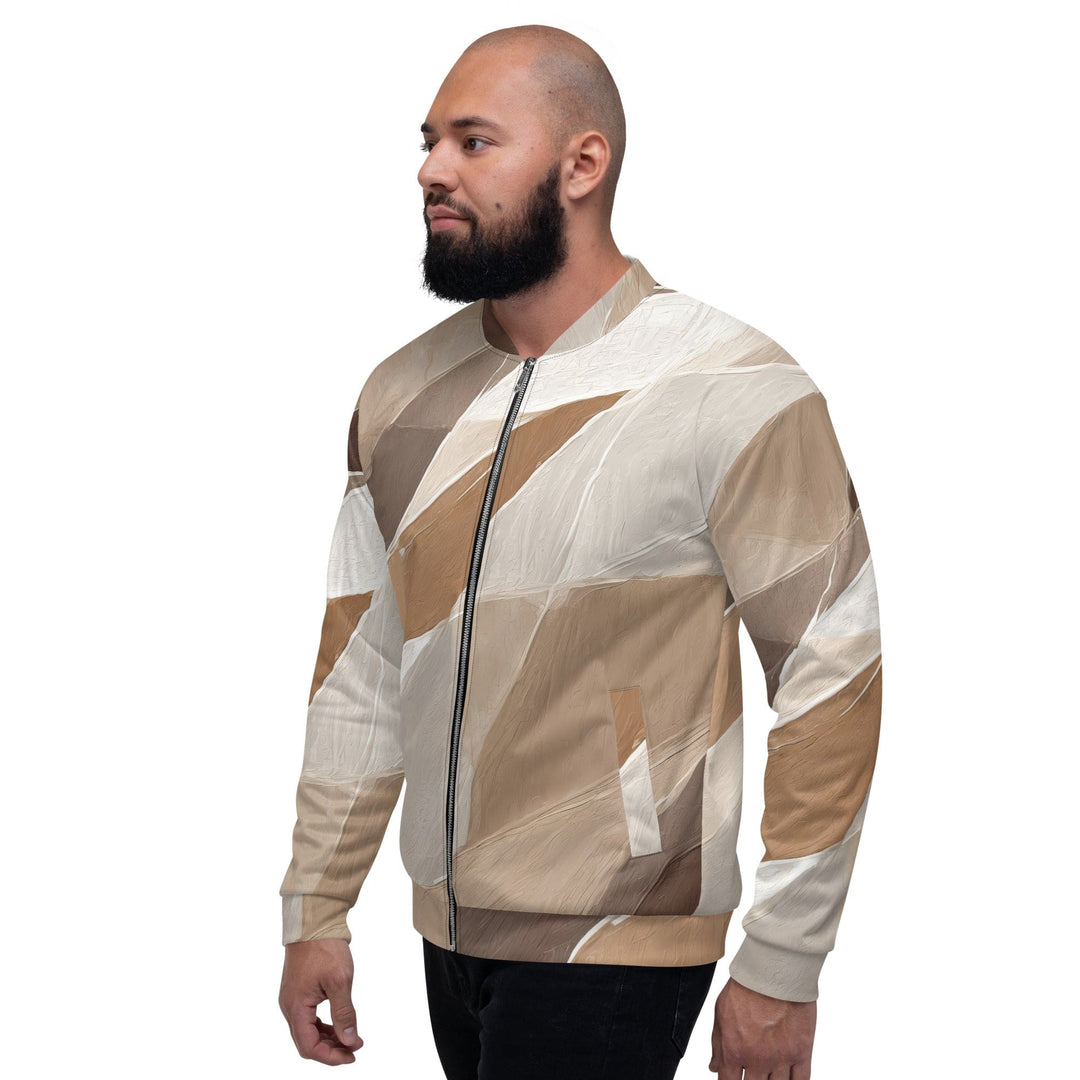 Mens Bomber Jacket Rustic Brown Stone Print 2 - Mens | Jackets | Bombers