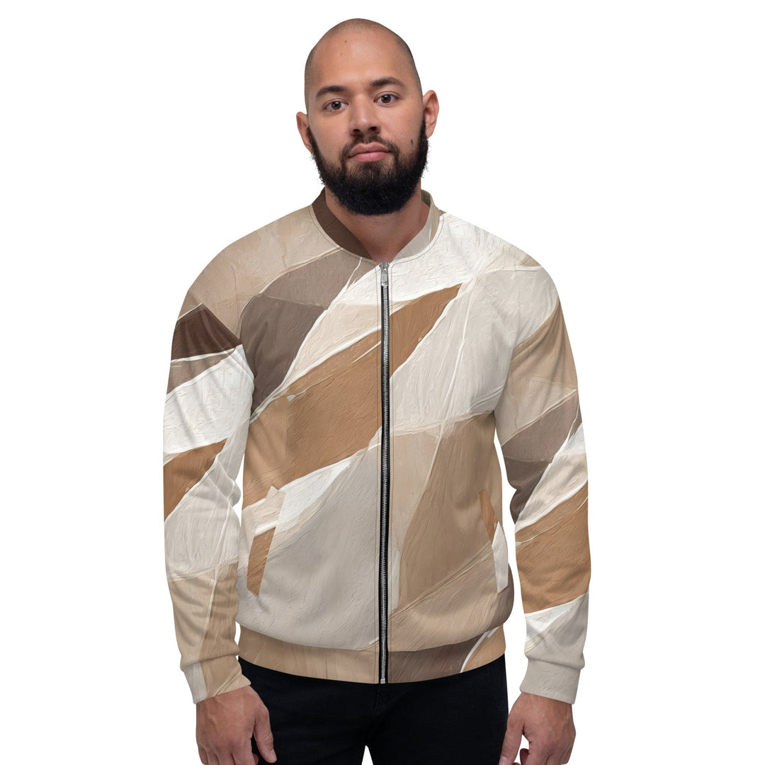 Mens Bomber Jacket Rustic Brown Stone Print 2 - Mens | Jackets | Bombers