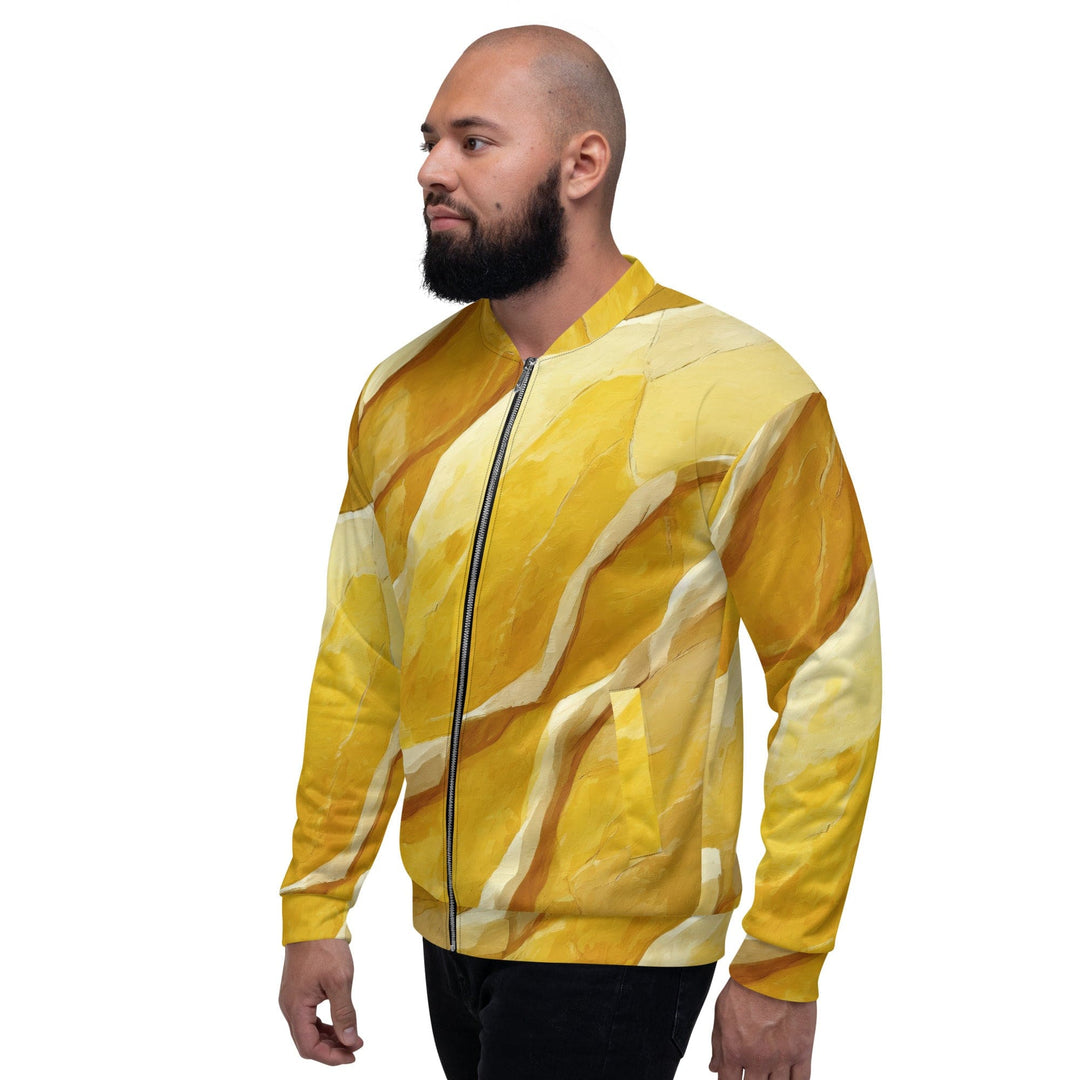 Mens Bomber Jacket Rustic Yellow Stone Print - Mens | Jackets | Bombers