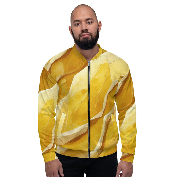 Mens Bomber Jacket Rustic Yellow Stone Print - Mens | Jackets | Bombers