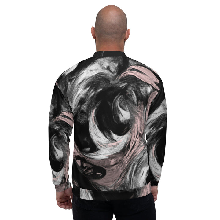 Mens Bomber Jacket Black Pink White Abstract Pattern 2 - Mens | Jackets