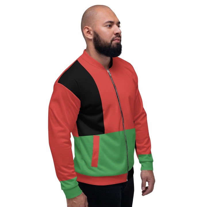 Mens Bomber Jacket Black Red Green Stripped 4 - Mens | Jackets | Bombers