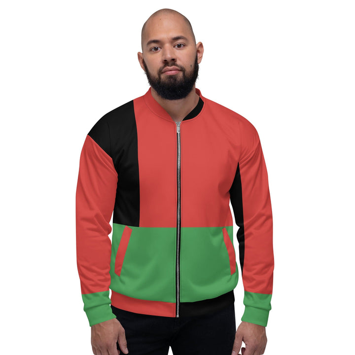 Mens Bomber Jacket Black Red Green Stripped 4 - Mens | Jackets | Bombers