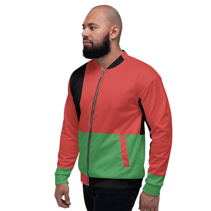 Mens Bomber Jacket Black Red Green Stripped 4 - Mens | Jackets | Bombers