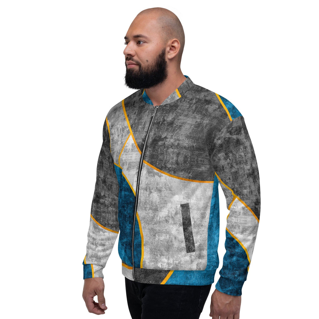 Mens Bomber Jacket Blue Grey Design 2 - Mens | Jackets | Bombers