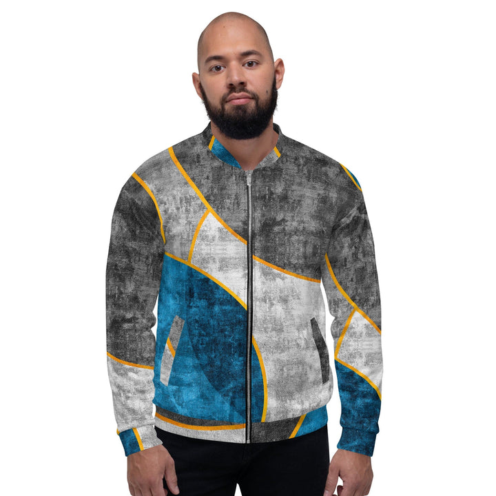 Mens Bomber Jacket Blue Grey Design 2 - Mens | Jackets | Bombers