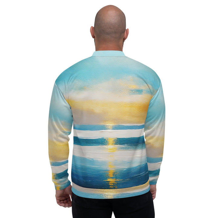 Mens Bomber Jacket Blue Ocean Golden Sunset Print 6 - Mens | Jackets | Bombers