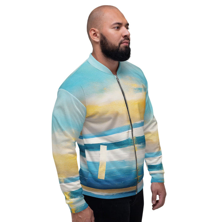 Mens Bomber Jacket Blue Ocean Golden Sunset Print 6 - Mens | Jackets | Bombers