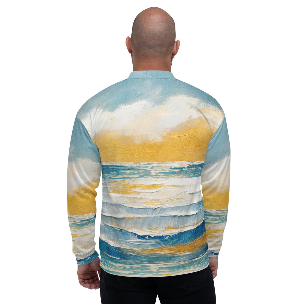 Mens Bomber Jacket Blue Ocean Golden Sunset Print 8 - Mens | Jackets | Bombers