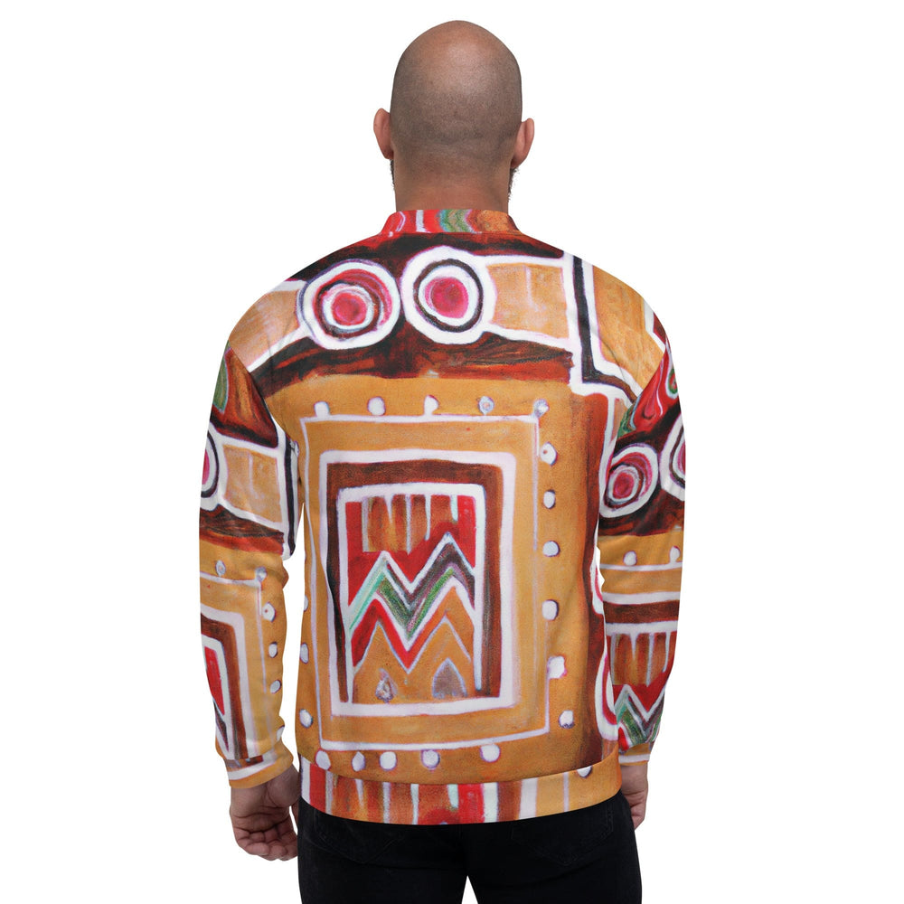 Mens Bomber Jacket Brown Orange Green Aztec Pattern 2 - Mens | Jackets | Bombers