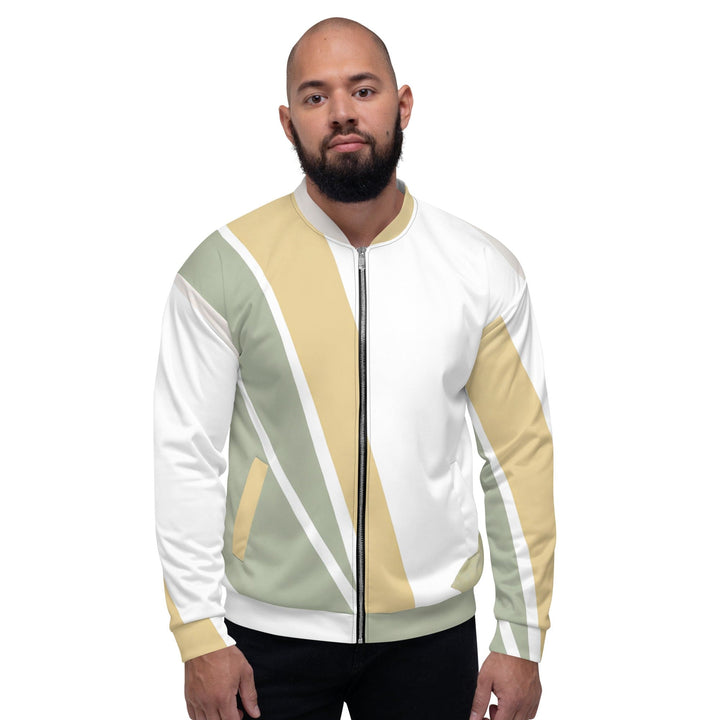 Mens Bomber Jacket Green Abstract Geometric Pattern 2 - Mens | Jackets | Bombers