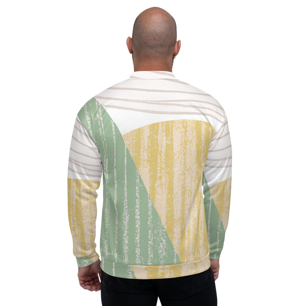 Mens Bomber Jacket Green Textured Boho Pattern 2 - Mens | Jackets | Bombers