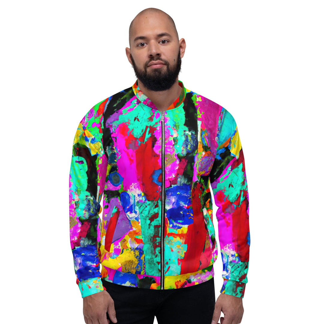 Mens Bomber Jacket Multicolor Abstract Pattern 3