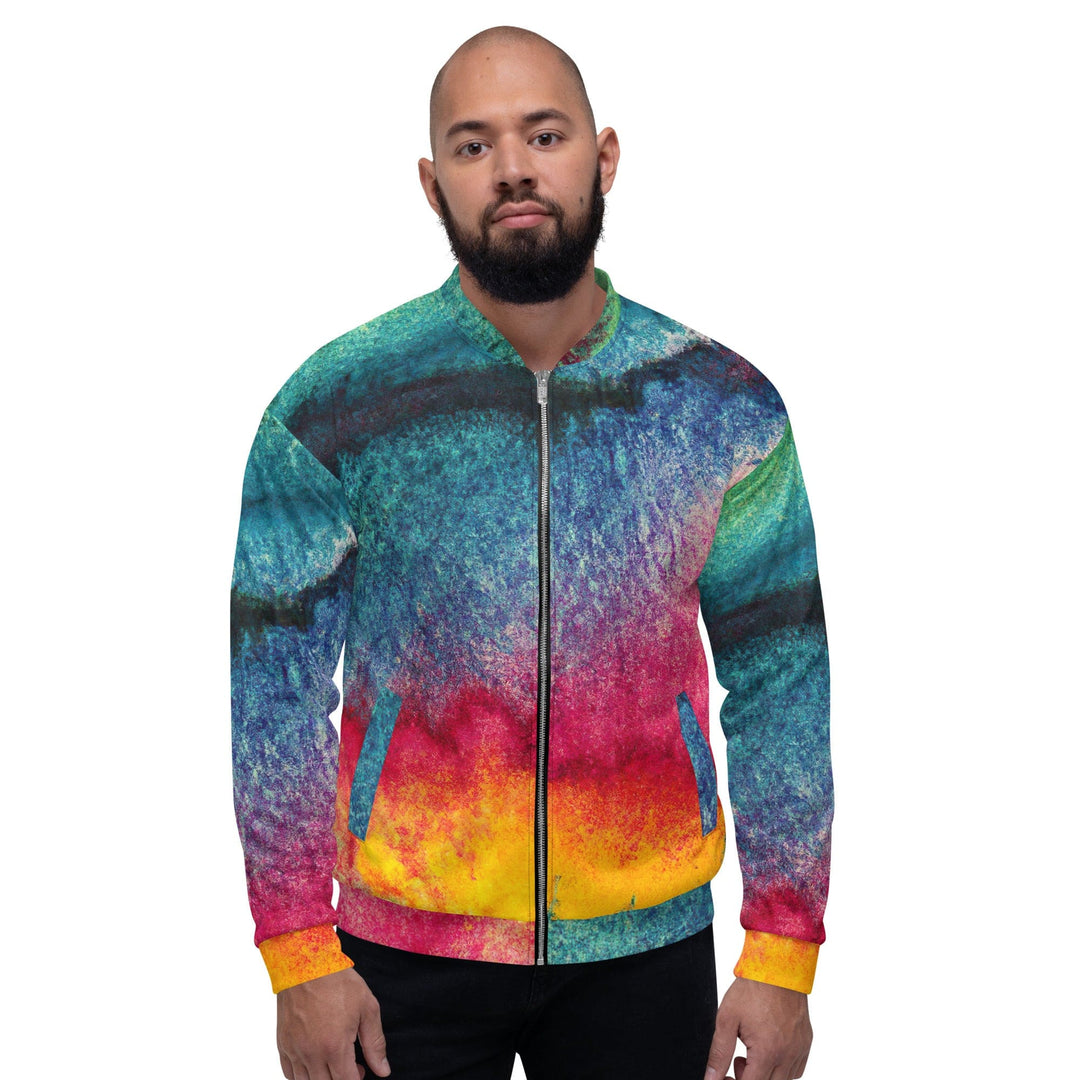 Mens Bomber Jacket Multicolor Abstract Pattern 4