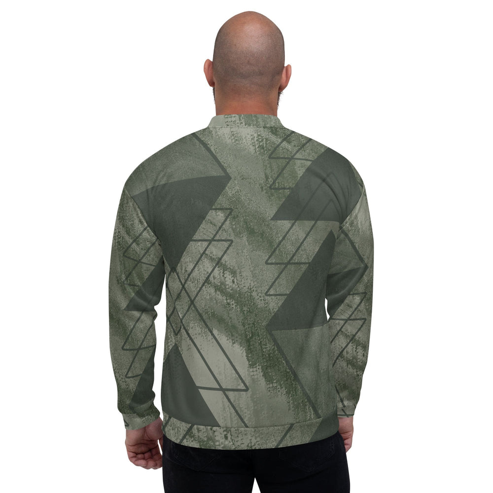 Mens Bomber Jacket Olive Green Triangular Colorblock 2 - Mens | Jackets