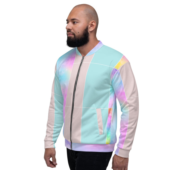 Mens Bomber Jacket Pastel Colorblock Watercolor Illustration 2 - Mens | Jackets