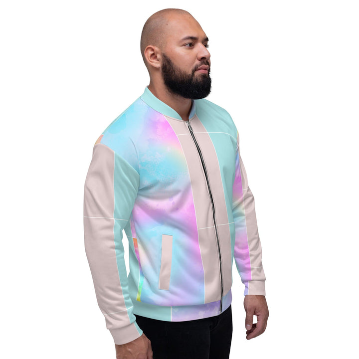 Mens Bomber Jacket Pastel Colorblock Watercolor Illustration 2 - Mens | Jackets