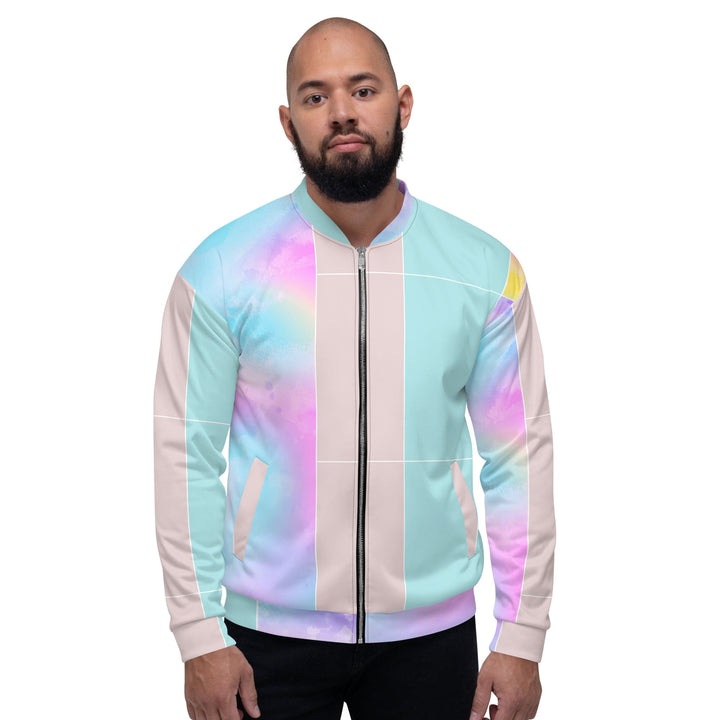 Mens Bomber Jacket Pastel Colorblock Watercolor Illustration 2 - Mens | Jackets