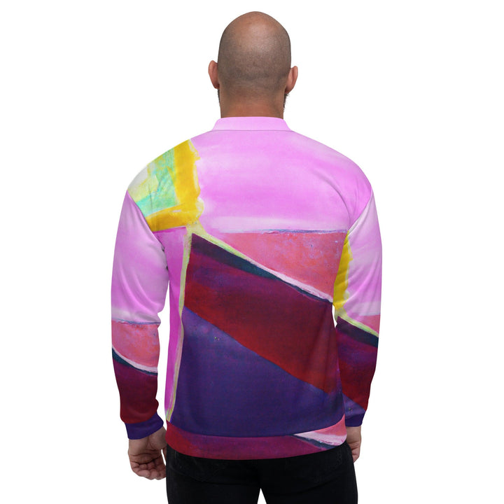 Mens Bomber Jacket Pink and Purple Pattern 2 - Mens | Jackets | Bombers