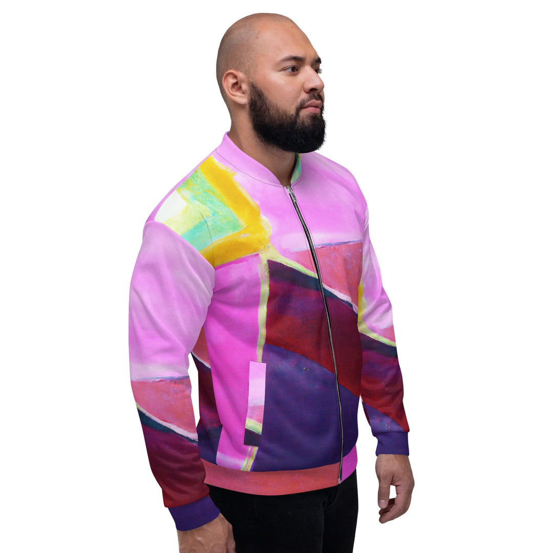 Mens Bomber Jacket Pink and Purple Pattern 2 - Mens | Jackets | Bombers