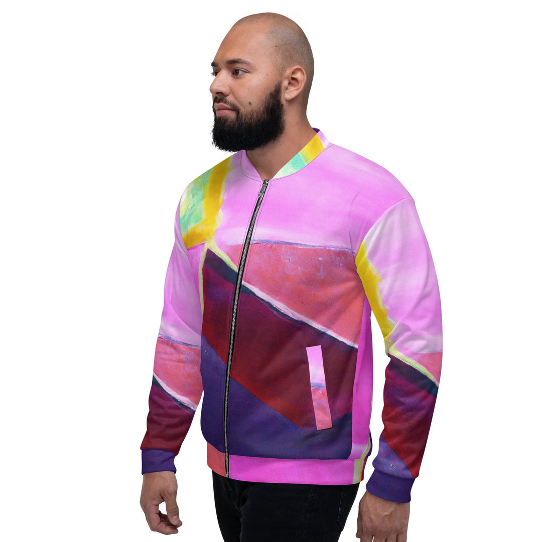 Mens Bomber Jacket Pink and Purple Pattern 2 - Mens | Jackets | Bombers