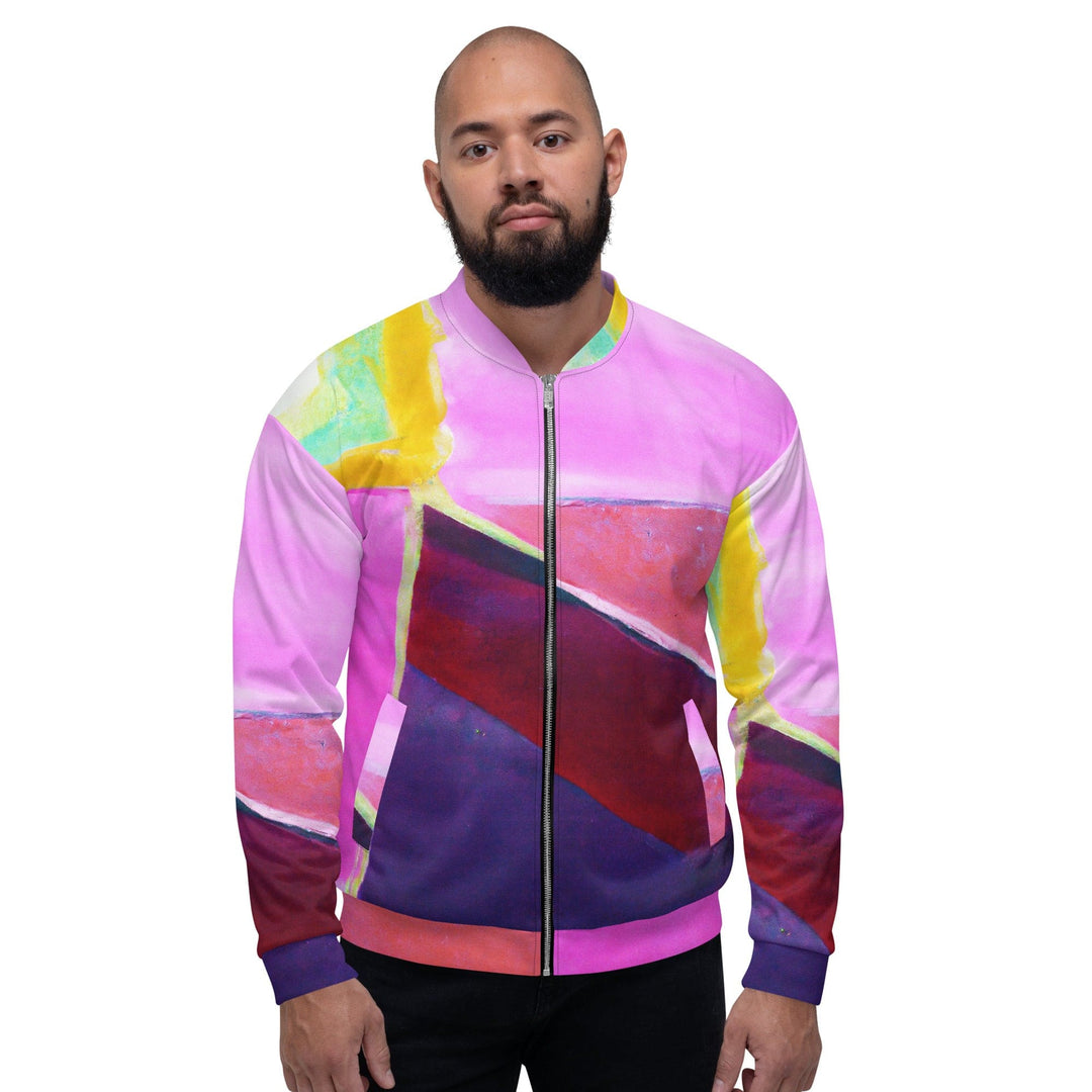 Mens Bomber Jacket Pink and Purple Pattern 2 - Mens | Jackets | Bombers