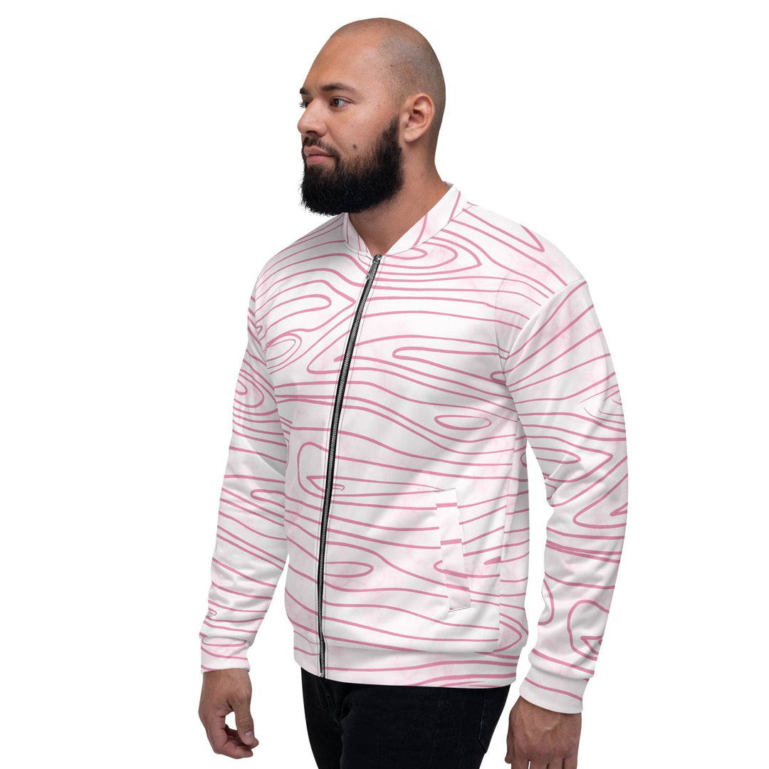 Mens Bomber Jacket Pink Line Art Sketch Print 2 - Mens | Jackets | Bombers