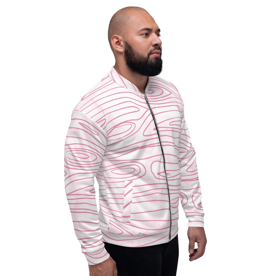 Mens Bomber Jacket Pink Line Art Sketch Print 2 - Mens | Jackets | Bombers