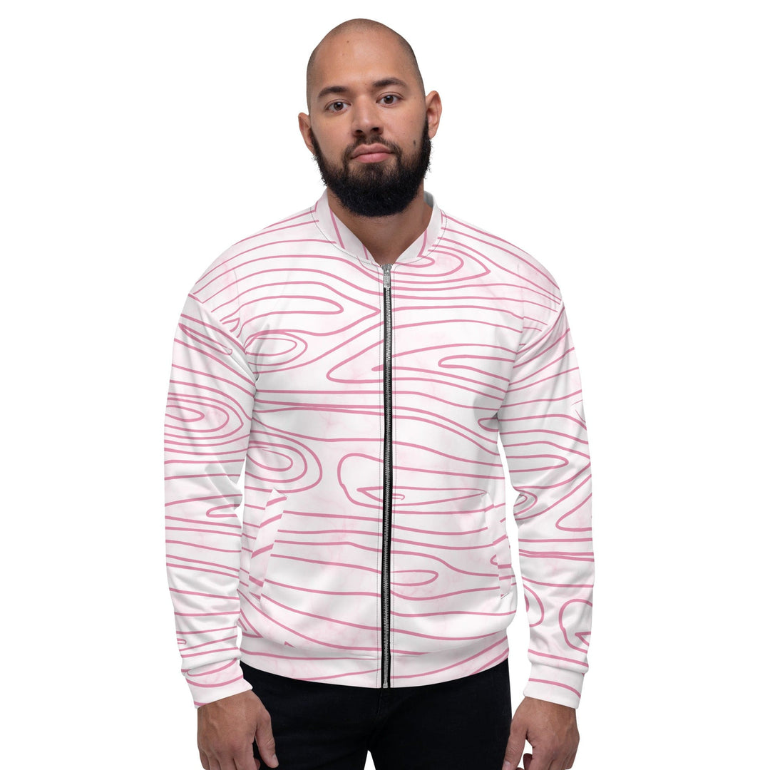 Mens Bomber Jacket Pink Line Art Sketch Print 2 - Mens | Jackets | Bombers