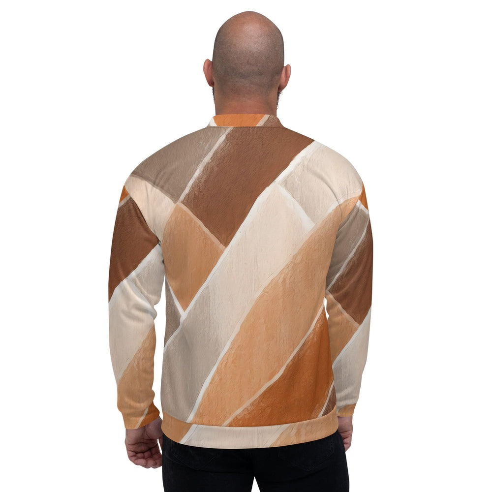 Mens Bomber Jacket Brown Rustic Watercolors Print - Mens | Jackets | Bombers