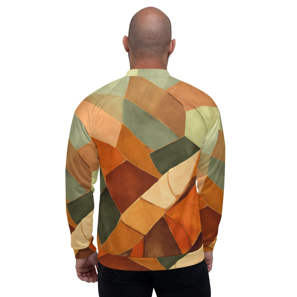 Mens Bomber Jacket Rustic Red Abstract Pattern 2 - Mens | Jackets | Bombers