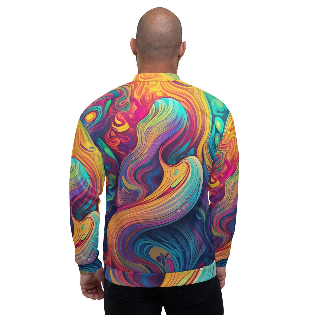 Mens Bomber Jacket Vibrant Psychedelic Rave Pattern -kaleidoscope - Mens