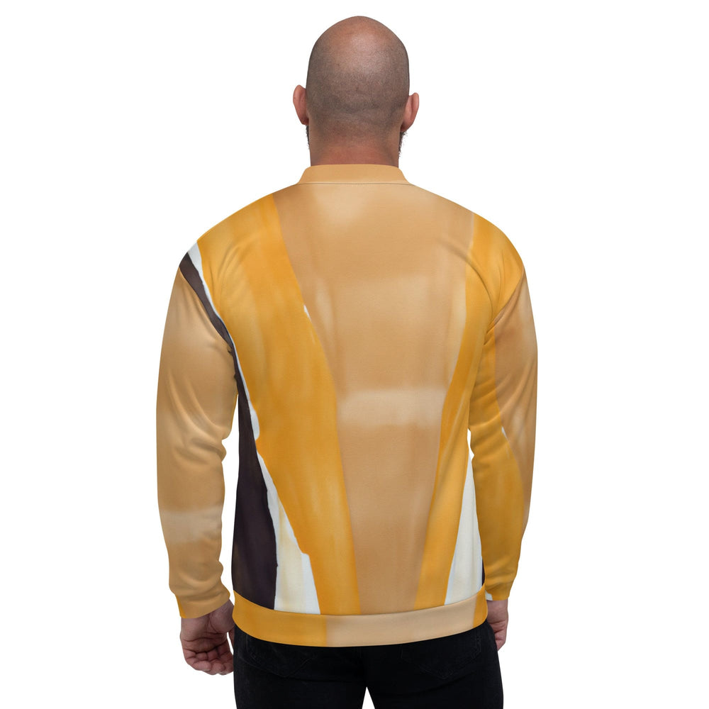 Mens Bomber Jacket Yellow Brown Abstract Pattern 2 - Mens | Jackets | Bombers