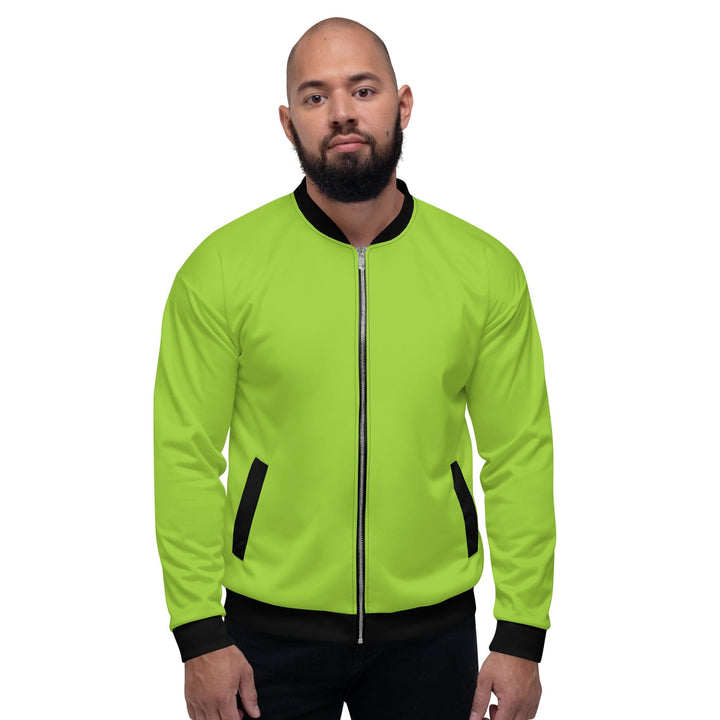 Mens Bomber Jacket - Yellow Green