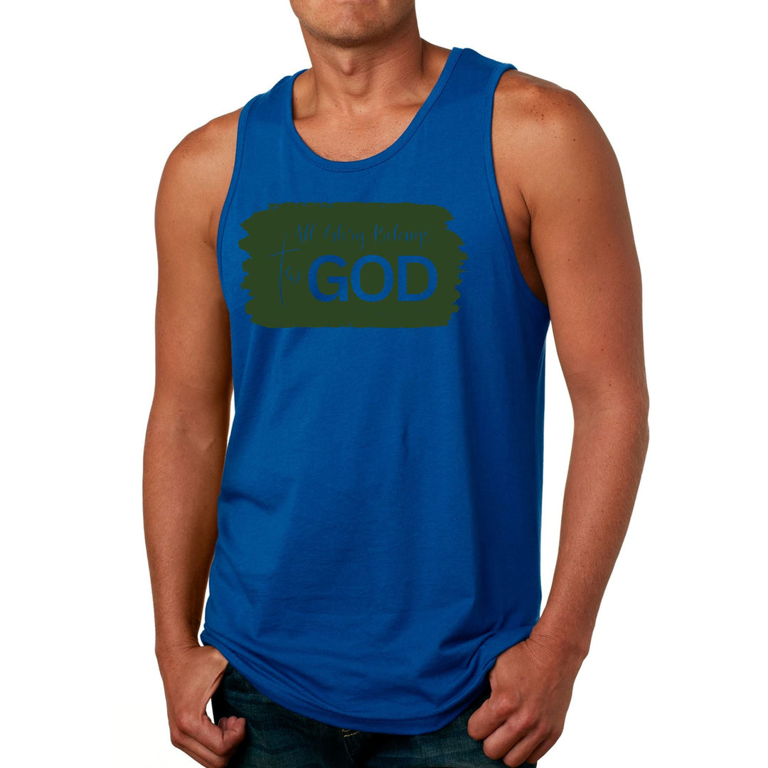 Mens Fitness Tank Top Graphic T-shirt All Glory Belongs to God Dark - Mens