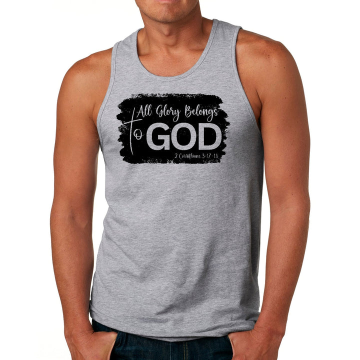 Mens Fitness Tank Top Graphic T-shirt All Glory Belongs to God Print - Mens