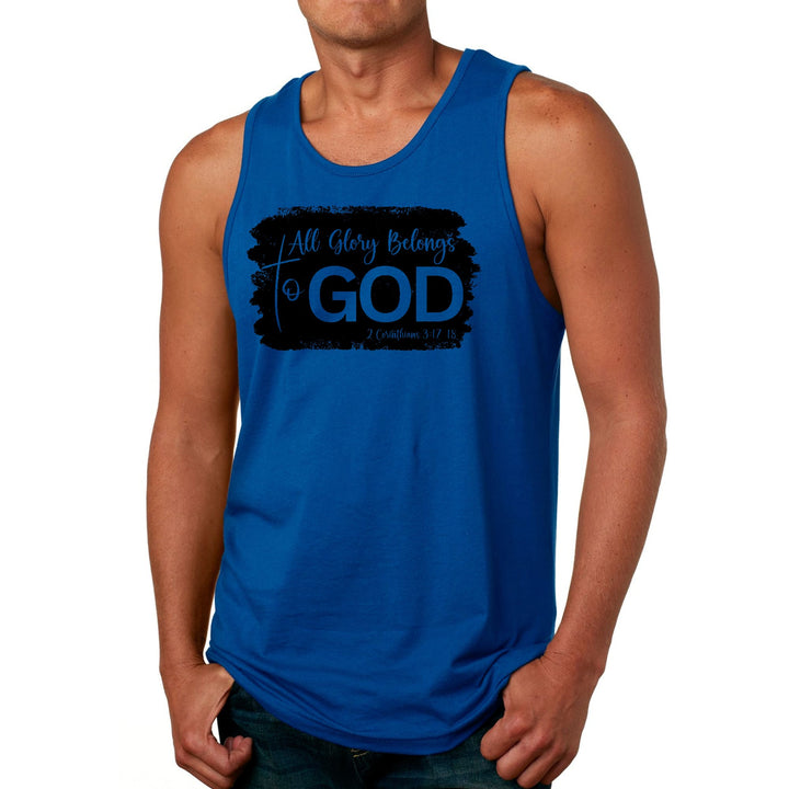 Mens Fitness Tank Top Graphic T-shirt All Glory Belongs to God Print - Mens