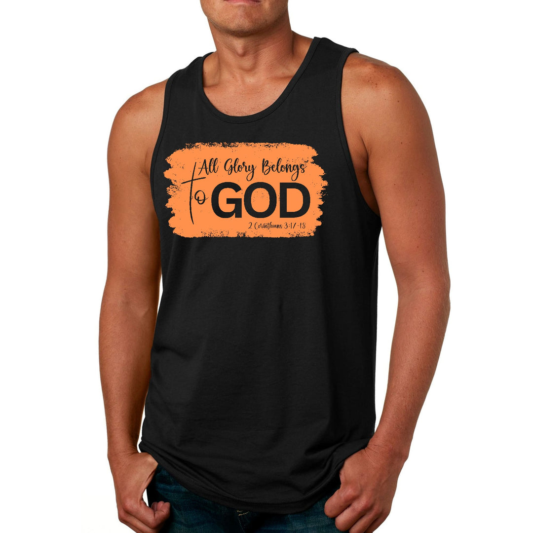 Mens Fitness Tank Top Graphic T-shirt All Glory Belongs to God - Mens | Tank