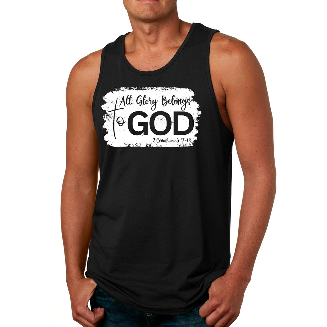 Mens Fitness Tank Top Graphic T-shirt All Glory Belongs to God - Mens | Tank