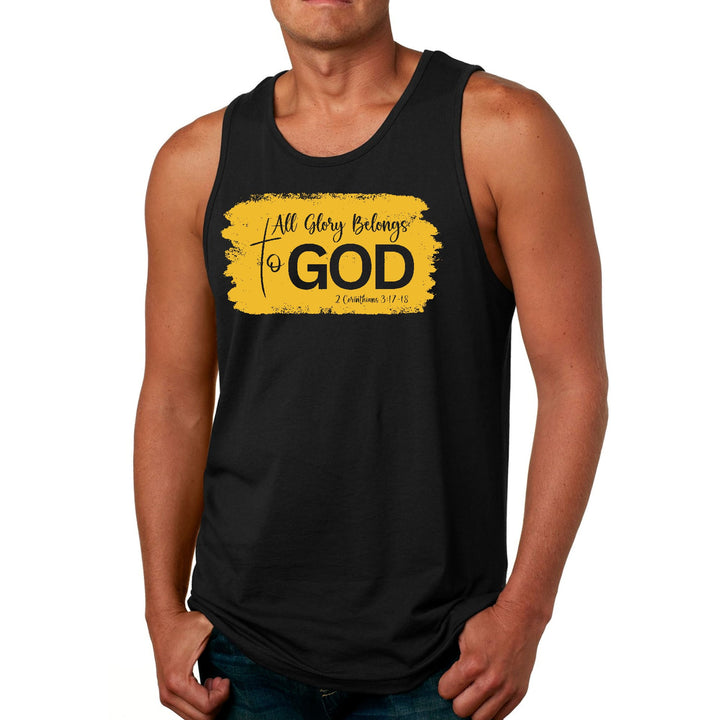 Mens Fitness Tank Top Graphic T-shirt All Glory Belongs to God, - Mens | Tank