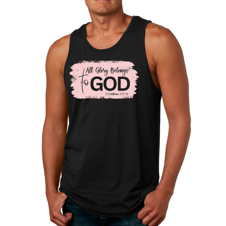 Mens Fitness Tank Top Graphic T-shirt All Glory Belongs to God - Mens | Tank