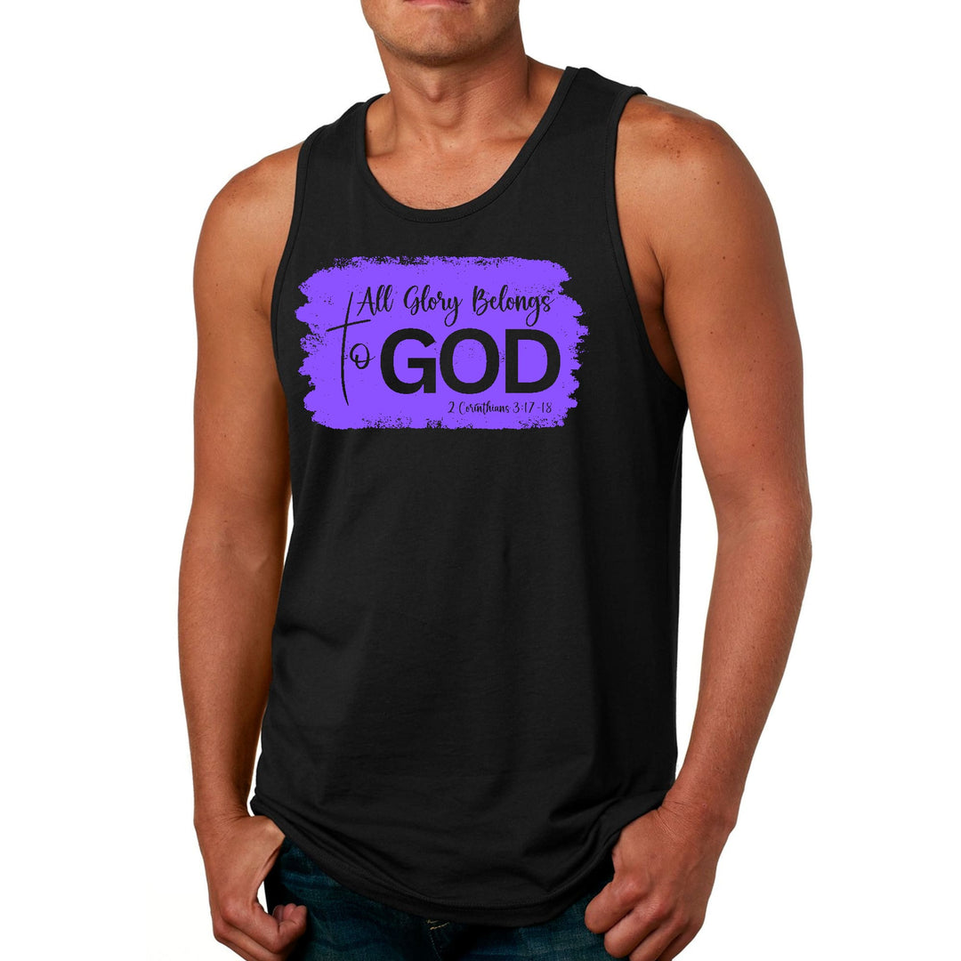 Mens Fitness Tank Top Graphic T-shirt All Glory Belongs to God, - Mens | Tank