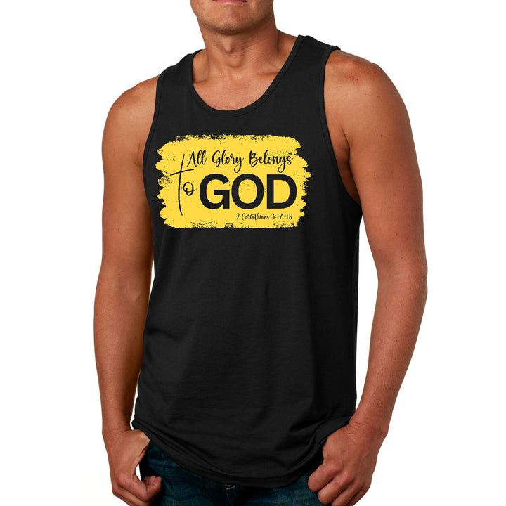 Mens Fitness Tank Top Graphic T-shirt All Glory Belongs to God - Mens | Tank