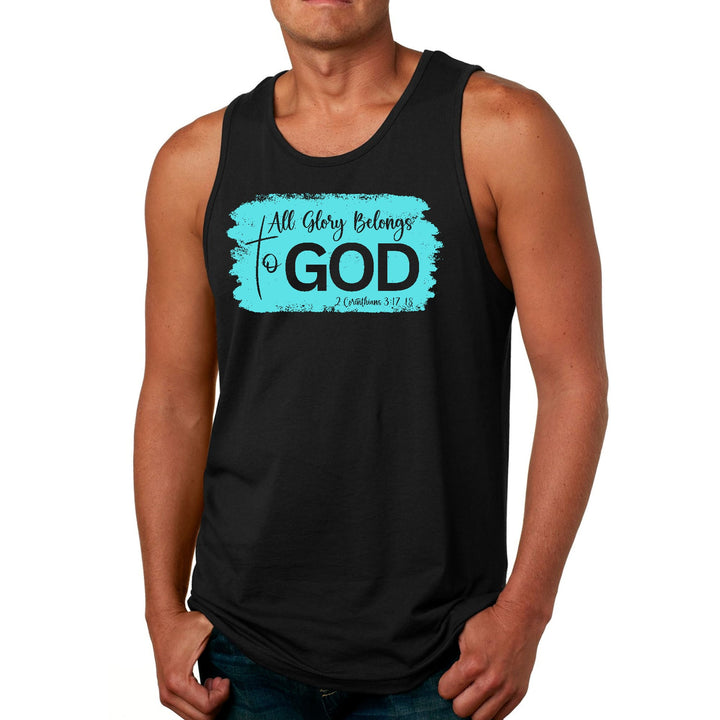 Mens Fitness Tank Top Graphic T-shirt All Glory Belongs to God - Mens | Tank