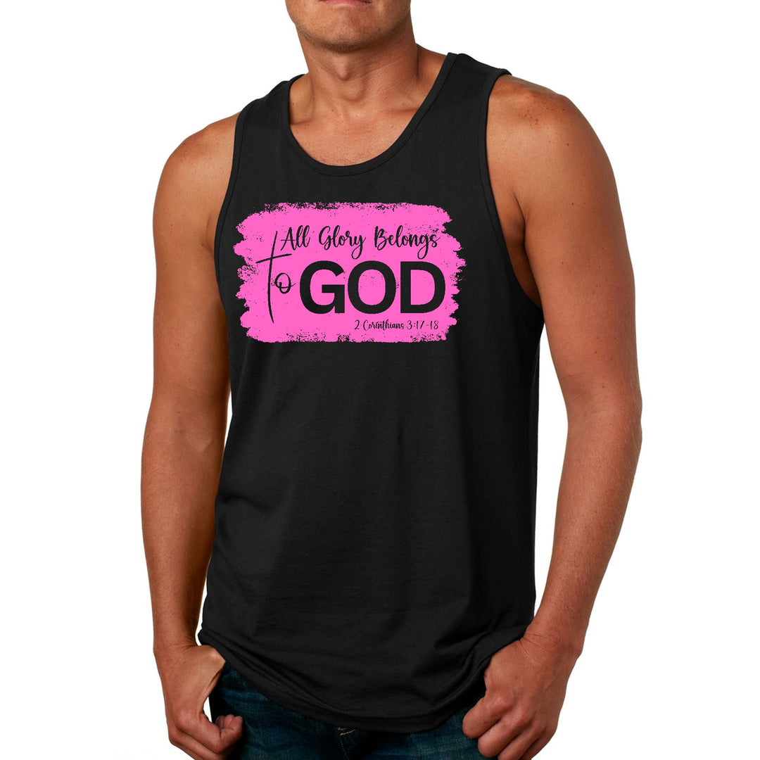 Mens Fitness Tank Top Graphic T-shirt All Glory Belongs to God - Mens | Tank