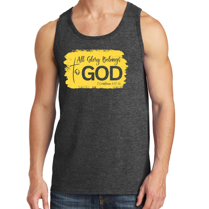 Mens Fitness Tank Top Graphic T-shirt All Glory Belongs to God - Mens | Tank